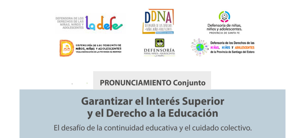 Los Defensores de niñez lanzaron un comunicado conjunto sobre la educación