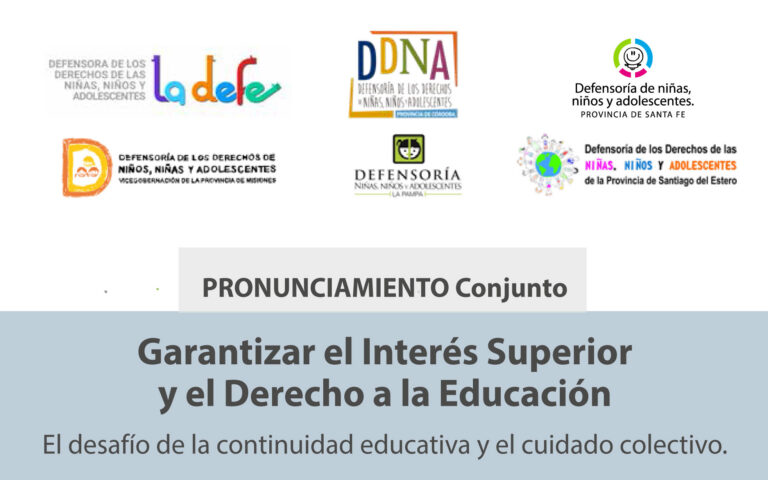 Los Defensores de niñez lanzaron un comunicado conjunto sobre la educación
