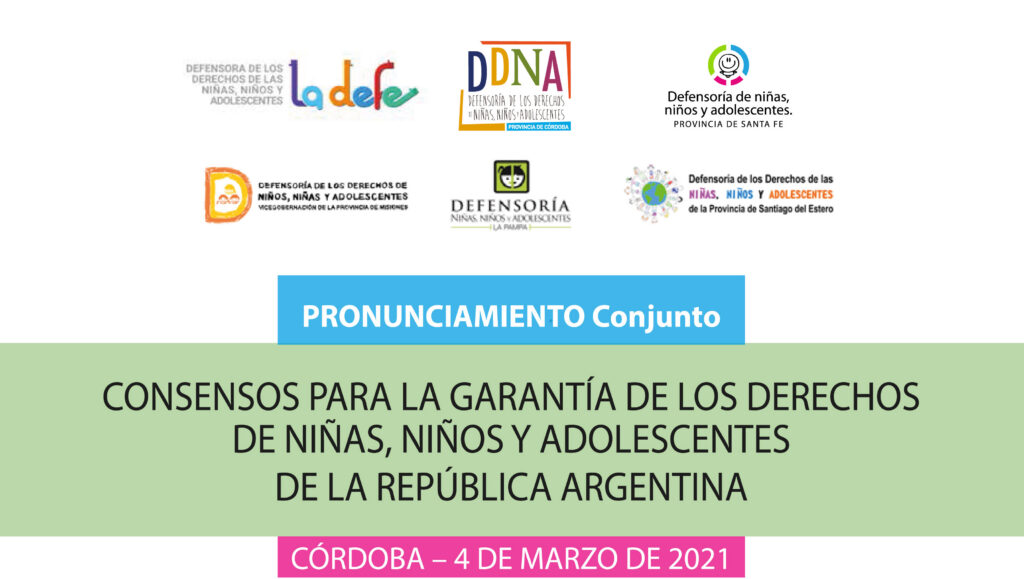 Las y los Defensores de Niñez y Adolescencia lanzaron un comunicado conjunto sobre la generación de consensos para la garantía de los derechos de niñas, niños y adolescentes